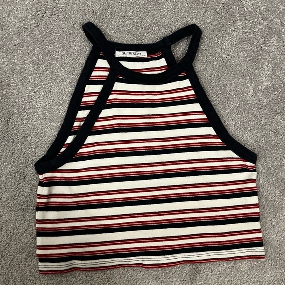 Striped high neck tank top - Picture 1 of 2